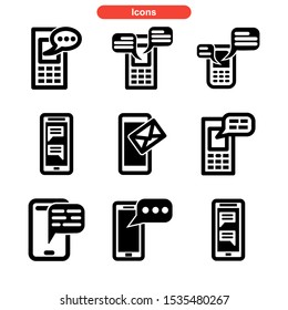 mobile chat icon isolated sign symbol vector illustration - Collection of high quality black style vector icons
