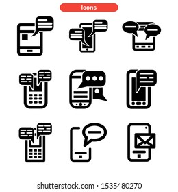 mobile chat icon isolated sign symbol vector illustration - Collection of high quality black style vector icons
