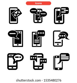 mobile chat icon isolated sign symbol vector illustration - Collection of high quality black style vector icons
