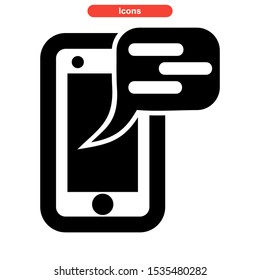 mobile chat icon isolated sign symbol vector illustration - high quality black style vector icons
