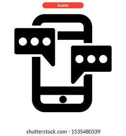 mobile chat icon isolated sign symbol vector illustration - high quality black style vector icons
