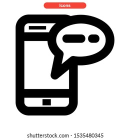 mobile chat icon isolated sign symbol vector illustration - high quality black style vector icons
