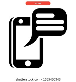 mobile chat icon isolated sign symbol vector illustration - high quality black style vector icons

