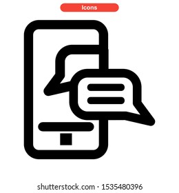 mobile chat icon isolated sign symbol vector illustration - high quality black style vector icons

