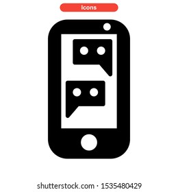 mobile chat icon isolated sign symbol vector illustration - high quality black style vector icons
