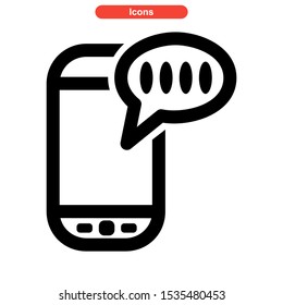 mobile chat icon isolated sign symbol vector illustration - high quality black style vector icons
