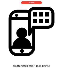 mobile chat icon isolated sign symbol vector illustration - high quality black style vector icons

