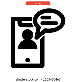 mobile chat icon isolated sign symbol vector illustration - high quality black style vector icons

