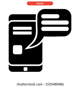 mobile chat icon isolated sign symbol vector illustration - high quality black style vector icons
