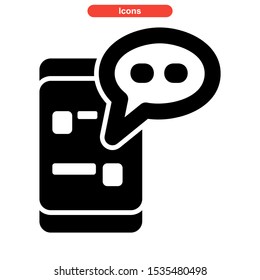 mobile chat icon isolated sign symbol vector illustration - high quality black style vector icons

