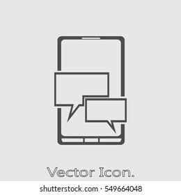Mobile Chat Icon isolated sign symbol and flat style for app, web and digital design. Vector illustration.