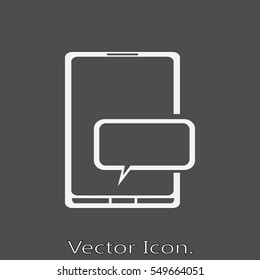Mobile Chat Icon isolated sign symbol and flat style for app, web and digital design. Vector illustration.