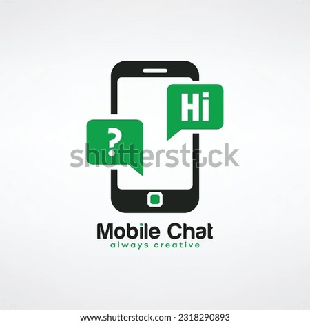 Mobile chat icon. Phone talk logo. mobile sms chating vector template