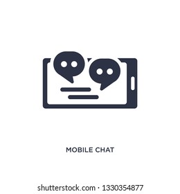 mobile chat icon. Simple element illustration from communication concept. mobile chat editable symbol design on white background. Can be use for web and mobile.