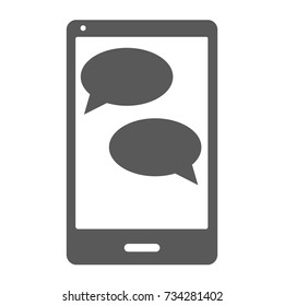 Mobile chat icon. Simple illustration of mobile chat vector icon isolated on white background