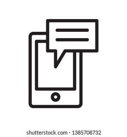 Mobile chat icon in trendy outline style design. Vector graphic illustration. Suitable for website design, app, and ui. Editable vector stroke. Pixel perfect. EPS 10.