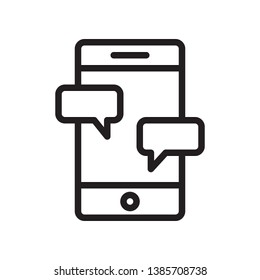 Mobile chat icon in trendy outline style design. Vector graphic illustration. Suitable for website design, app, and ui. Editable vector stroke. Pixel perfect. EPS 10.