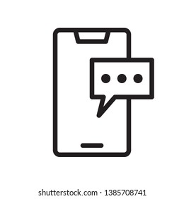 Mobile chat icon in trendy outline style design. Vector graphic illustration. Suitable for website design, app, and ui. Editable vector stroke. Pixel perfect. EPS 10.