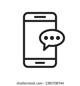 Mobile chat icon in trendy outline style design. Vector graphic illustration. Suitable for website design, app, and ui. Editable vector stroke. Pixel perfect. EPS 10.