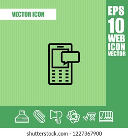 Mobile chat icon vector