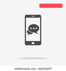 Mobile chat icon. Vector concept illustration for design.