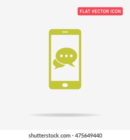 Mobile chat icon. Vector concept illustration for design.
