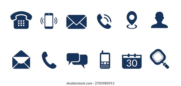 Mobile and chat icons. Smartphone ringing phone sign icons.