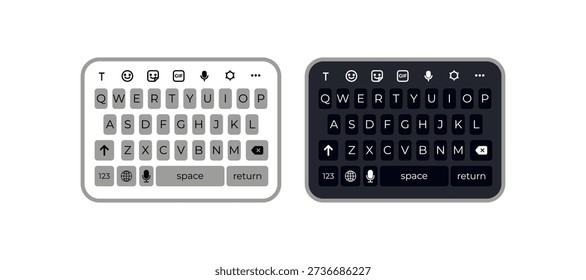 Mobile Chat Keyboard Icons Pack | Light Dark Theme