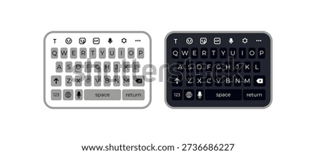 Mobile Chat Keyboard Icons Pack | Light Dark Theme
