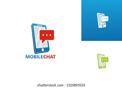 Mobile Chat Logo Template Design Vector, Emblem, Design Concept, Creative Symbol, Icon