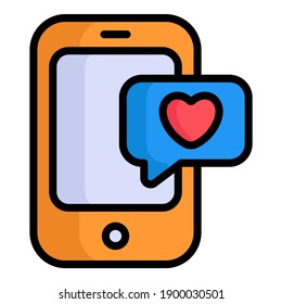mobile chat, massage color line icon