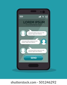 mobile with chat message design