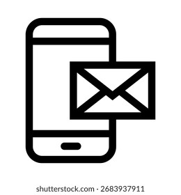Icono de contorno de mensaje de chat móvil