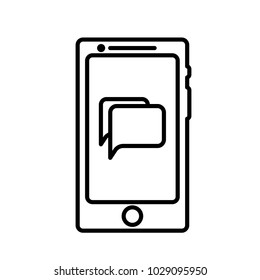 mobile chat outline icon chat