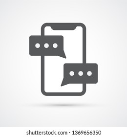 Mobile chat phone icon messeges. Eps 10 Illustration