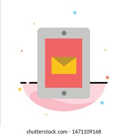 Mobile, Chat, Service, Support Abstract Flat Color Icon Template. Vector Icon Template background