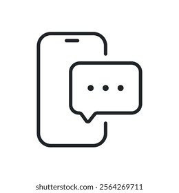 Mobile chat thin line icons. Perfect pixel on transparent background