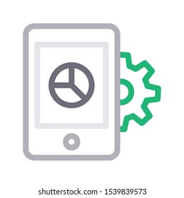 mobile chat vector color line icon