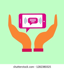 mobile chat vector icon