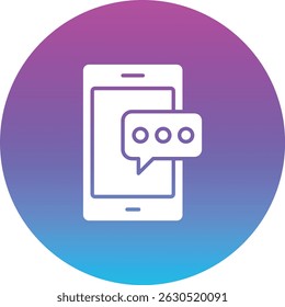 Icono de Vector de chat móvil. Se puede utilizar para aplicaciones de impresión, móviles y de Web.