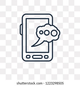 Mobile Chat vector outline icon isolated on transparent background, high quality linear Mobile Chat transparency concept can be used web and mobile