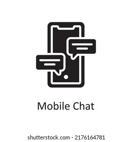 Mobile Chat vector Solid Icon Design illustration. Project Managements Symbol on White background EPS 10 File