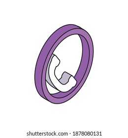 Mobile chatbot application isometric icon 3d vector illustration