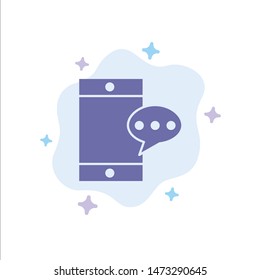 Mobile, Chatting, Cell Blue Icon on Abstract Cloud Background