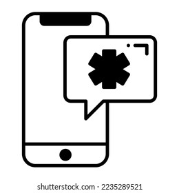 Mobile chatting, doctor conversation vector simple style