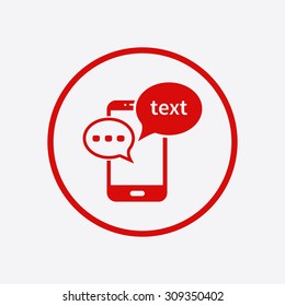 Mobile chatting icon. Mobile Phone Representing Web Chatting And Dialog.