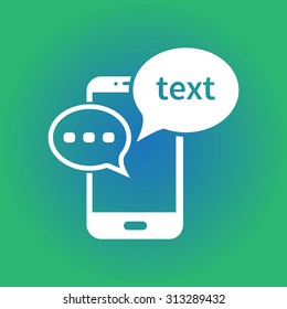 Mobile chatting icon. Mobile Phone Representing Web Chatting And Dialog.
