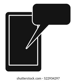 Mobile chatting icon. Simple illustration of mobile chatting vector icon for web