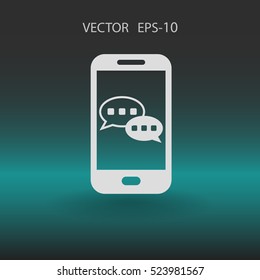 mobile chatting icon. vector illustration