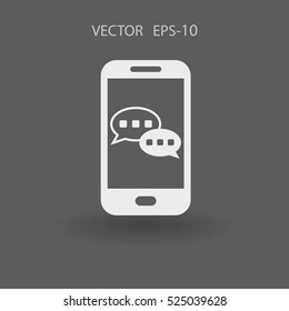 mobile chatting icon. vector illustration